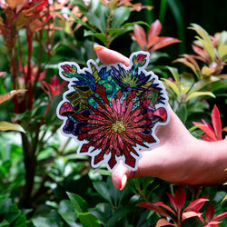 Glitter Holographic Flower Stickers Garden Colorfull