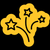Shooting star fireworks style icon emoji in yellow and black to represent. Highly Rated